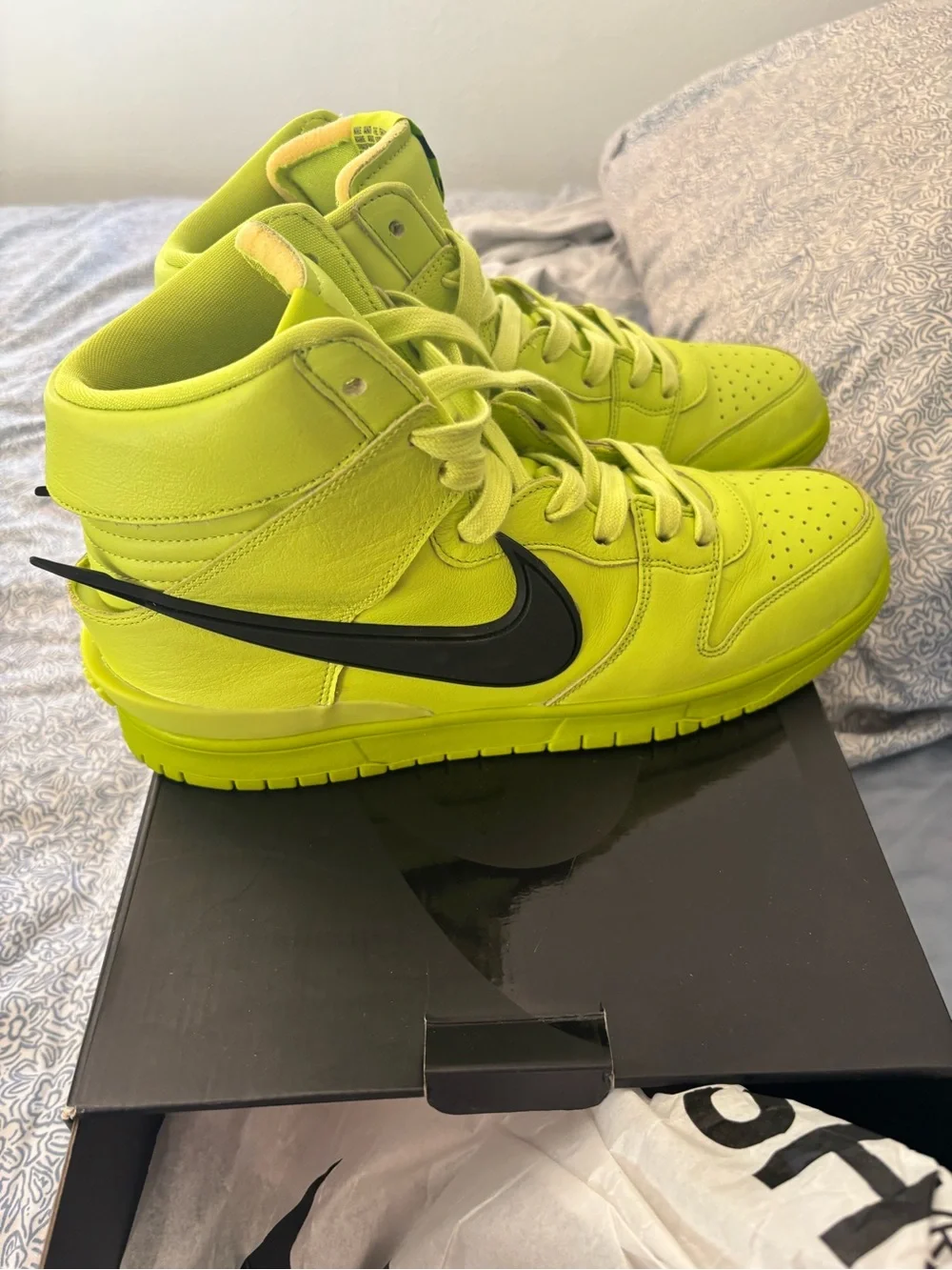 Nike Men’s High-Top Sneakers in Neon Yellow-Green